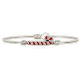 Luca and Danni Candy Cane Silver Bangle Bracelet
