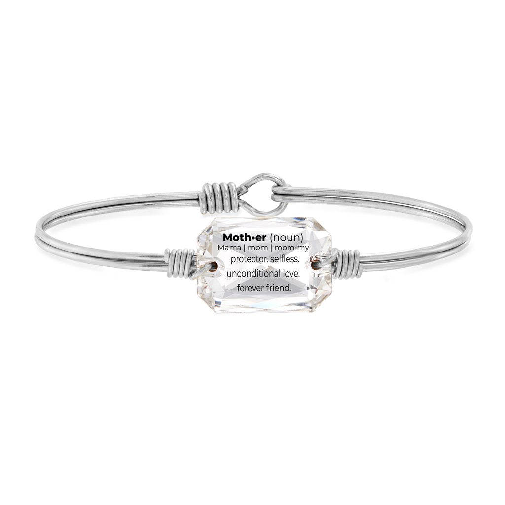 Luca and Danni Mom Definition Crystal Silver Bangle Bracelet