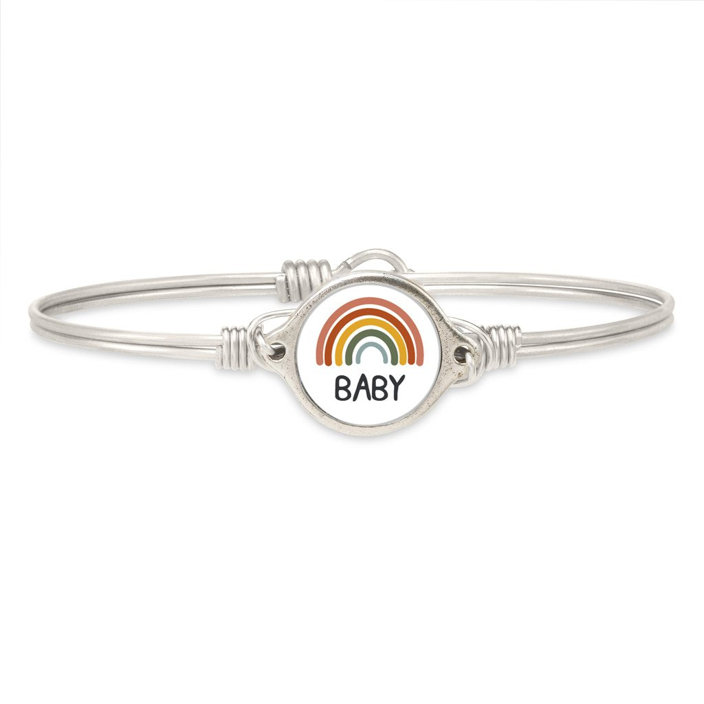 Luca and Danni Rainbow Baby Silver Bangle Bracelet