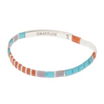 Good Karma Gratitude Miyuki Bracelet- Turquoise/Orange/Silver