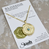 Stash Gold Blossom Crystal Wax Seal Necklace