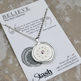 Stash Silver Believe Crystal Wax Seal Necklace