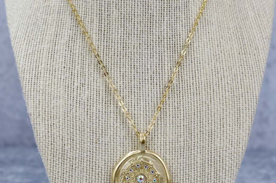 Stash Gold Believe Crystal Wax Seal Necklace
