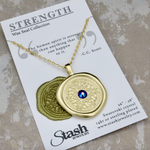 Stash Gold Strength Crystal Wax Seal Necklace