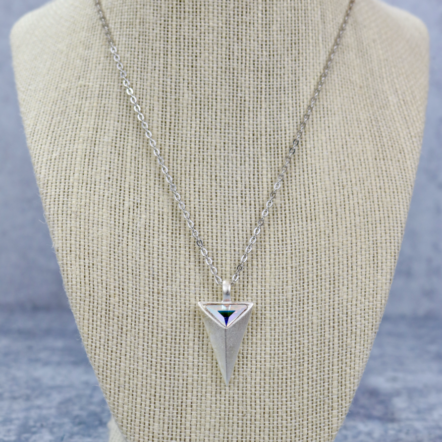 Stash Silver Crystal Pyramid Necklace