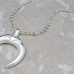 Stash Silver Crystal Crescent Horn Necklace