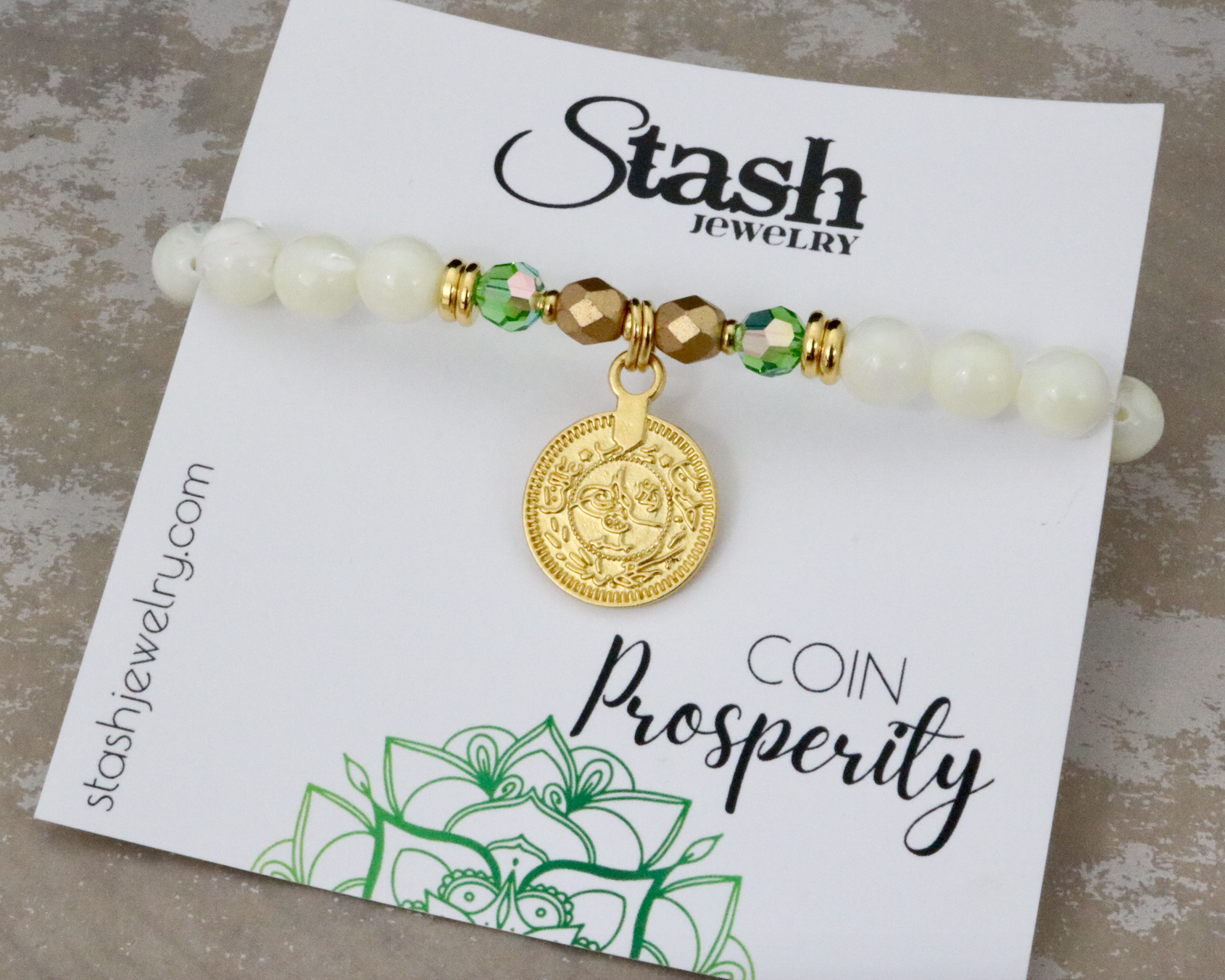 Stash Coin Mother of Pearl Bracelet