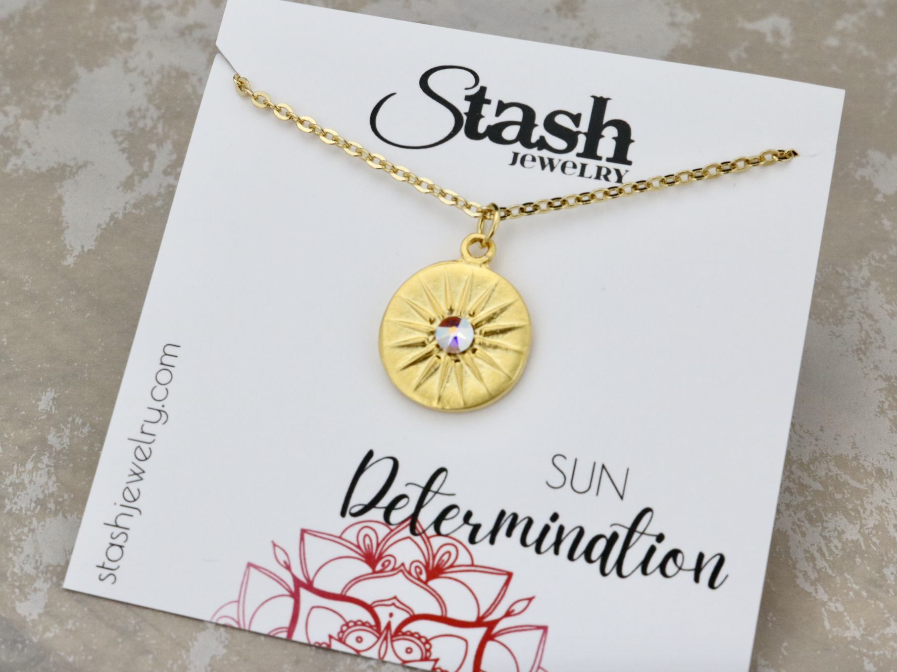 Stash Gold Sun Determination Necklace