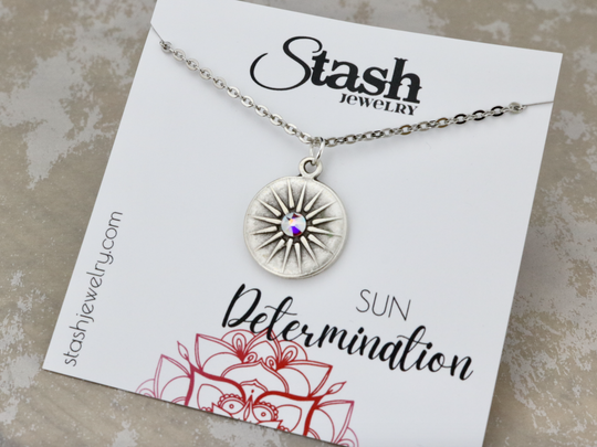 Stash Silver Sun Determination Necklace