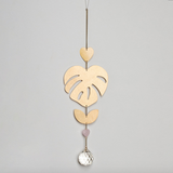 Scout Curated Wears Monstera Leaf and Rose Quartz Suncatcher