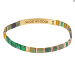 Good Karma Miyuki Bracelet | Good as Gold - Forest/Blush/Gold