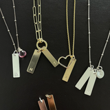 Silver Trinket Bar Letter Tag