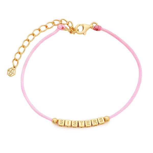 Little Words Project Refined Collection - Sisters Light Pink Cord Bracelet
