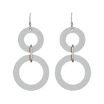 Nickel and Suede Morning Fog Sloanes Leather Earrings