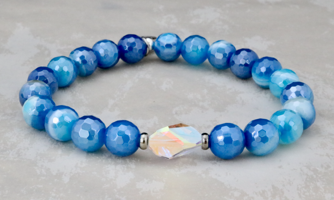 Small Bethaney - Mystic Blue Agate Bracelet