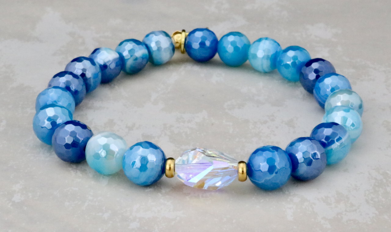 Small Bethaney - Mystic Blue Agate Bracelet
