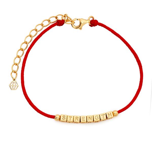 Little Words Project Refined Collection - Strength Red Cord Bracelet