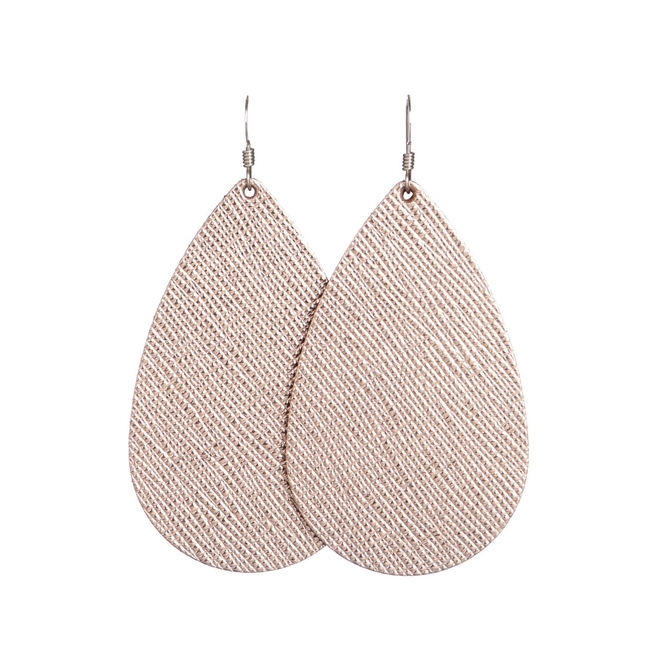 Nickel and Suede Rosé Leather Earrings