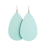 Nickel and Suede Mint Leather Earrings