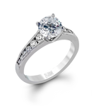 Zeghani 14k White Gold Engagement Ring 1034