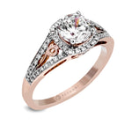 Zeghani 14k Rose Gold Engagement Ring 1137