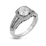 Zeghani 14k White Gold Engagement Ring 1205