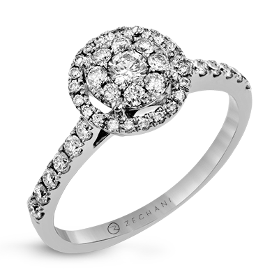 Nespoli Jewelers .57ct 14k White Gold Round Halo Engagement Ring