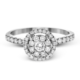 .57ct 14k White Gold Round Halo Engagement Ring