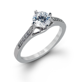 Zeghani 14k White Gold Engagement Ring 155