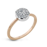 14k White and Rose Gold .27ct Diamond Right Hand Ring