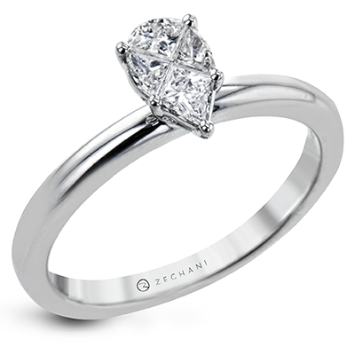 Zeghani 14k White Gold .34ct Diamond Engagement Ring