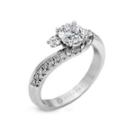 Zeghani 14k White Gold Engagement Ring 550