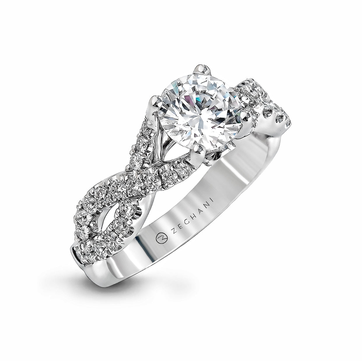 Zeghani 14k White Gold .50ct Engagement Ring 