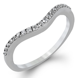 Zeghani 14k White Gold Diamond Wedding Ring 