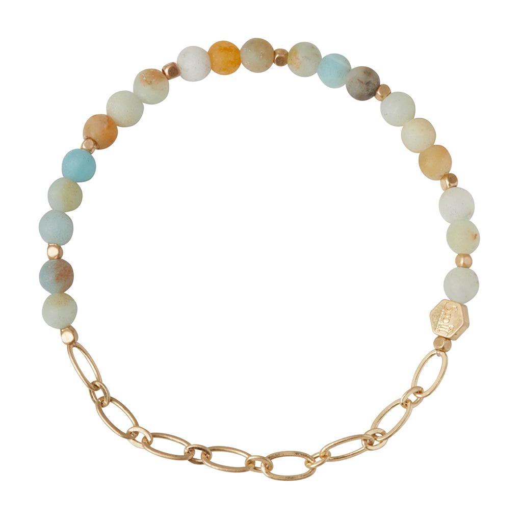 Scout Curated Wears Amazonite Mini Stone With Chain Stacker Bracelet