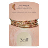 Scour Curated Wears Aqua Terra & Mother of Pearl Stone Duo Wrap & Pin
