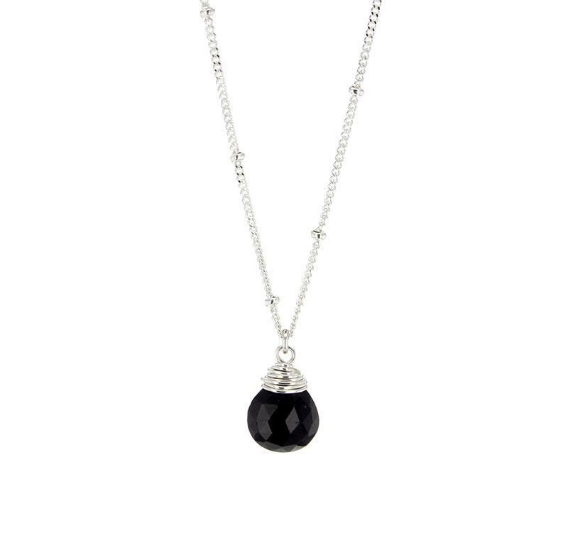 Lotus Jewelry Studio Sterling Silver Black Spinel Trinket Necklace
