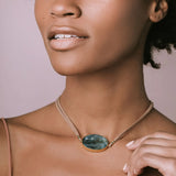 Suede/Stone Wrap - Lapis/Rose Gold/Stone of Truth