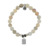 T. Jazelle Silver D Initially Your's Moonstone Stone Bracelet