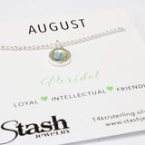 Stash Silver August Birthstone Peridot Crystal Necklace