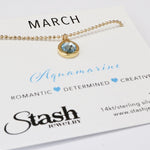 Stash Gold March Birthstone Aquamarine Crystal Necklace