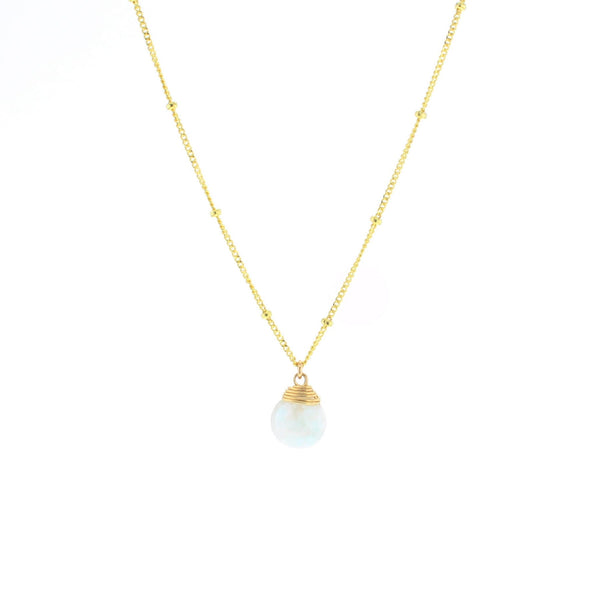 Lotus Jewelry Studio Gold White Chalcedony Trinket Necklace