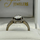 14k White Gold Moissanite 6.5mm Engagement Ring
