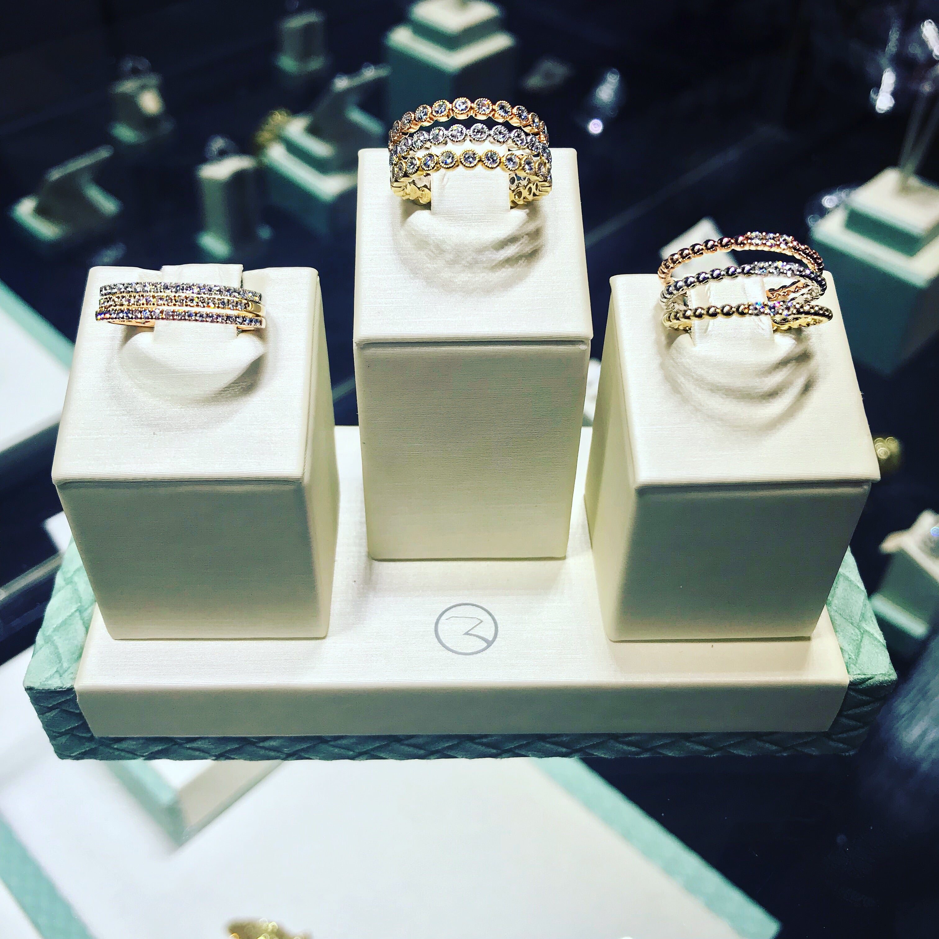 14k Gold Three-Tone .18ct Diamond Stackable Rings – Nespoli Jewelers