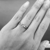 Zeghani 14k White Gold Engagement Ring and Matching Wedding Band