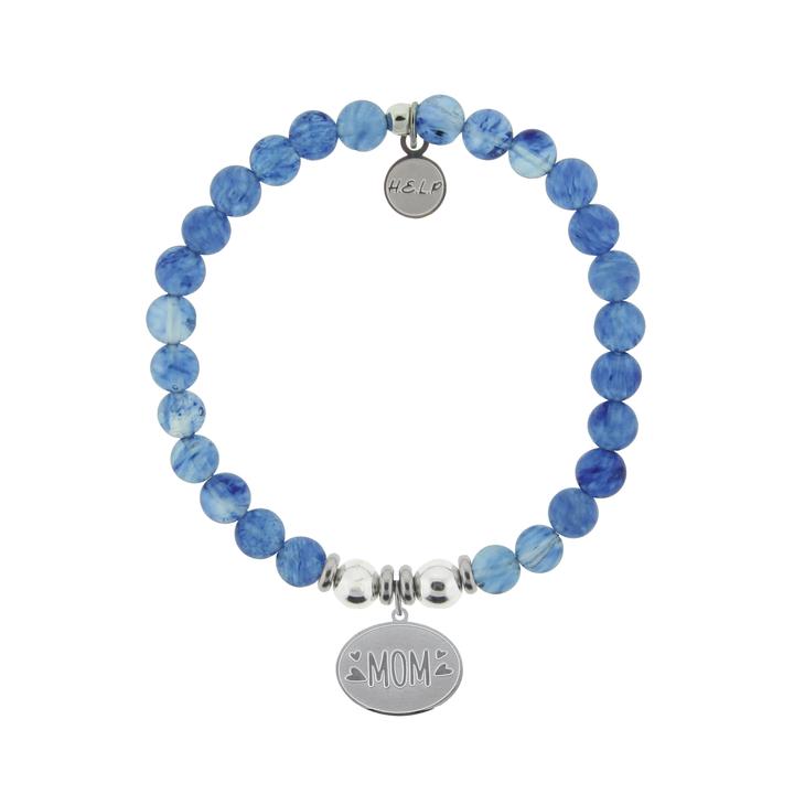 T. Jazelle HELP Silver Mom Blueberry Quartz Stone Bracelet