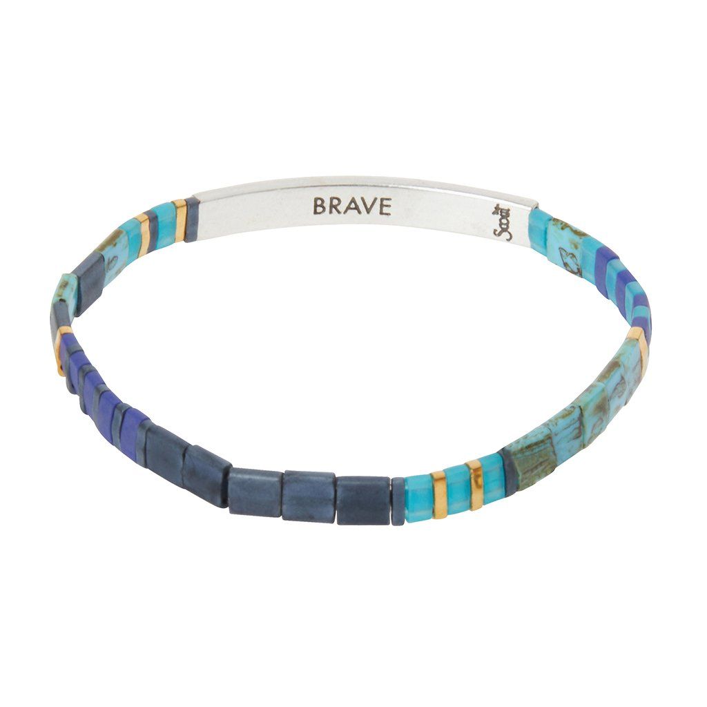 Good Karma Brave Miyuki Bracelet-Cobalt/Silver