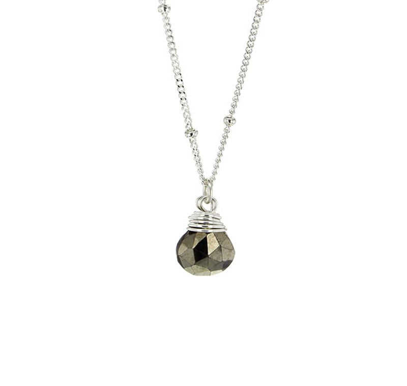 Lotus Jewelry Studio Sterling Silver Pyrite Trinket Necklace