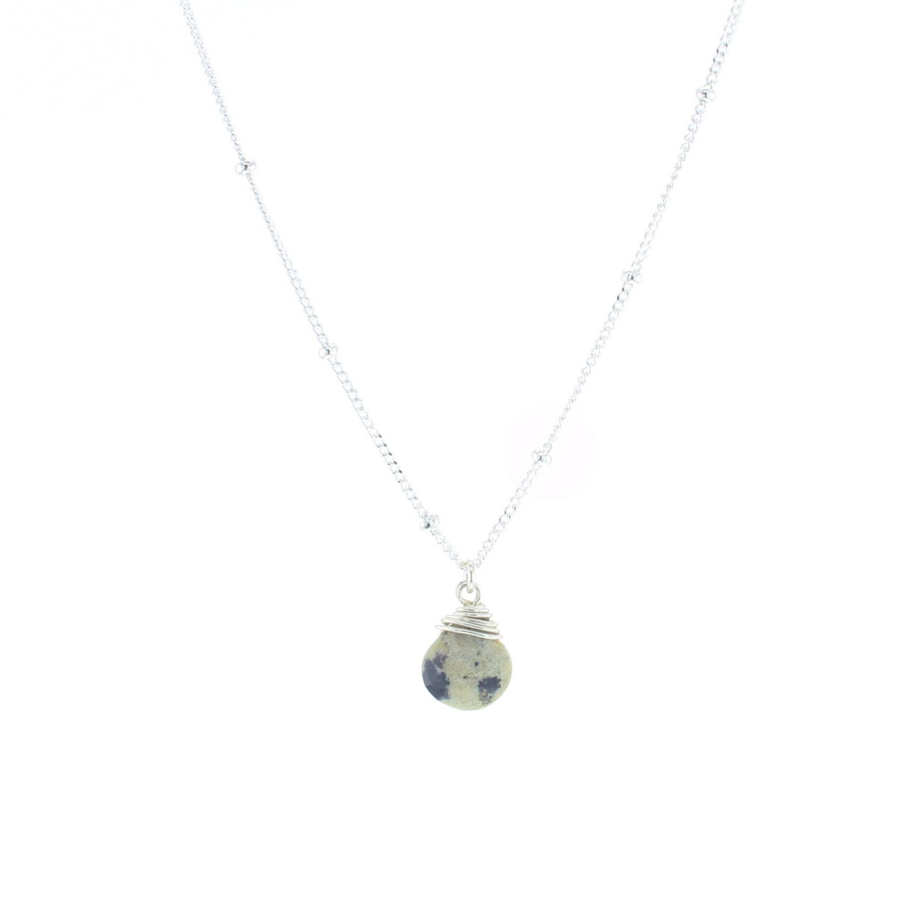 Lotus Jewelry Studio Sterling Silver Dalmation Jasper Trinket Necklace