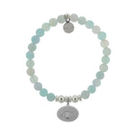 T. Jazelle Help Silver Seashell Light Blue Agate Stone Bracelet